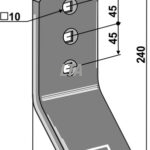 Slæppeplade 100 mm bukket hulafs 45