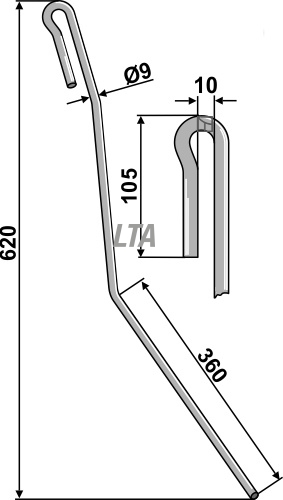 10.st-a17 AD03 9mm Venstre striegle forkrøplet lan - Billede 1