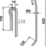 Striegeltand 9 mm 976005