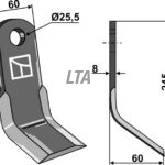 Y- kniv 8x60x245x60 Ø25.5