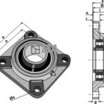 4 huls flange leje kpl, UCF - Ø40