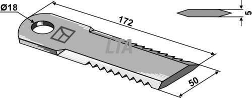 634-dee-08 Halmsnitter kniv JD Riflet Ø18 - Billede 1